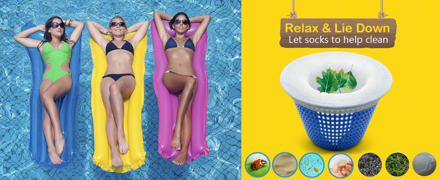 Pool Skimmer Socks for Skimmer Basket Clean 15 PCS