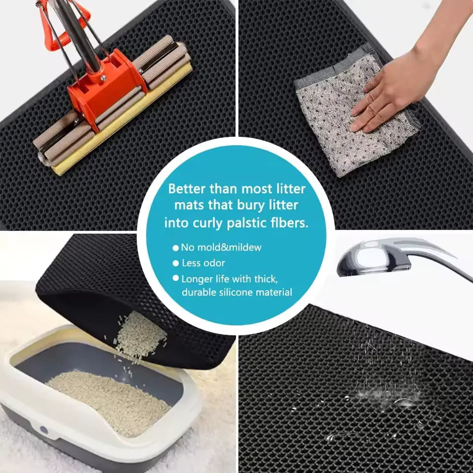 Cat Litter Mat With Gift Double Layer Waterproof Pet Litter Box