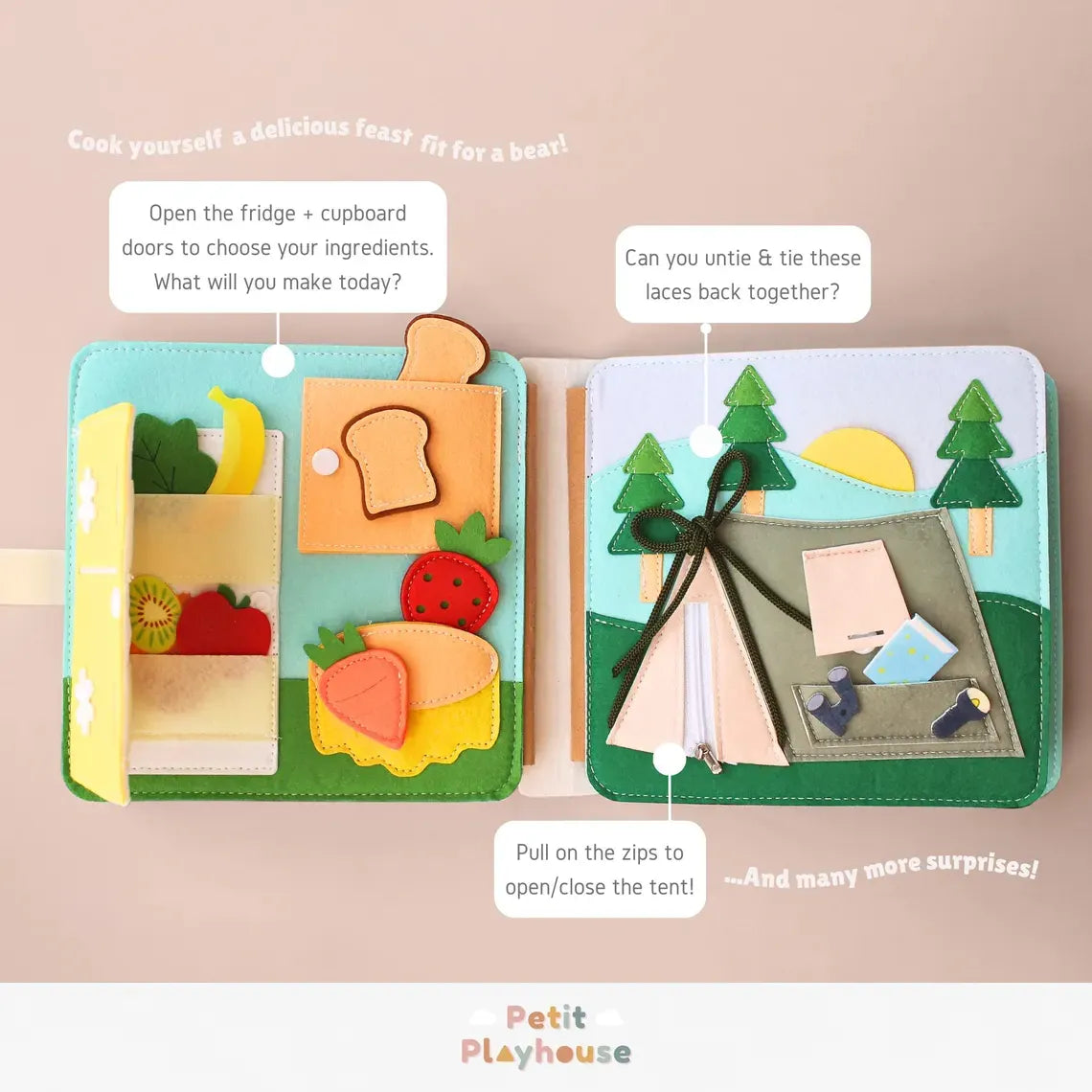 Montessori busy book for toddler quiet book sensory activity book