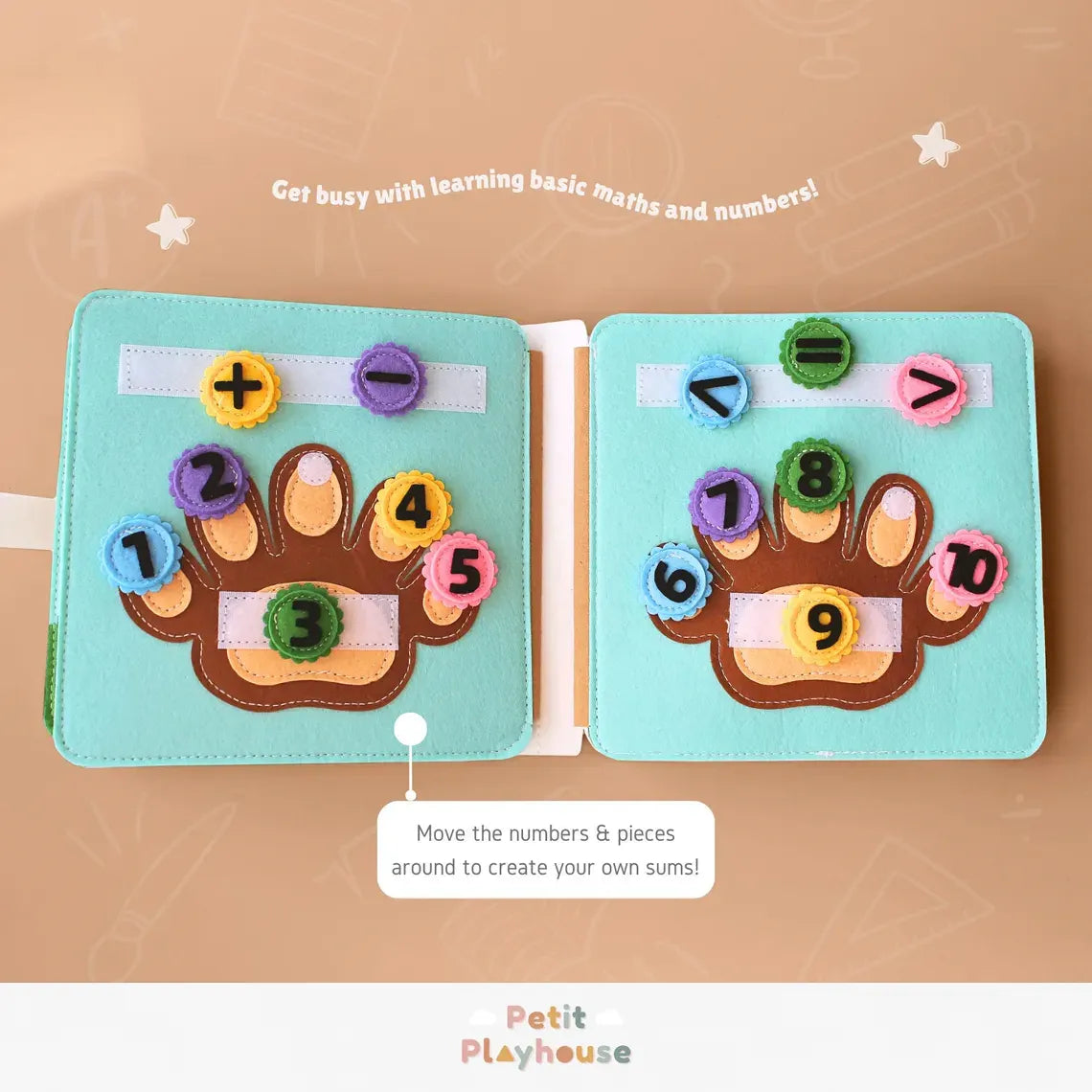 Montessori busy book for toddler quiet book sensory activity book
