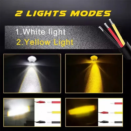 Mini LED Driving Lamps with Switch, Dual Color High Luminance Spotlight for Trucks