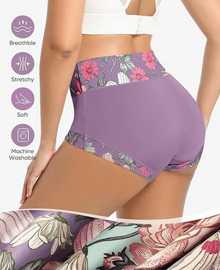 Women's High Waisted Cotton Briefs Set