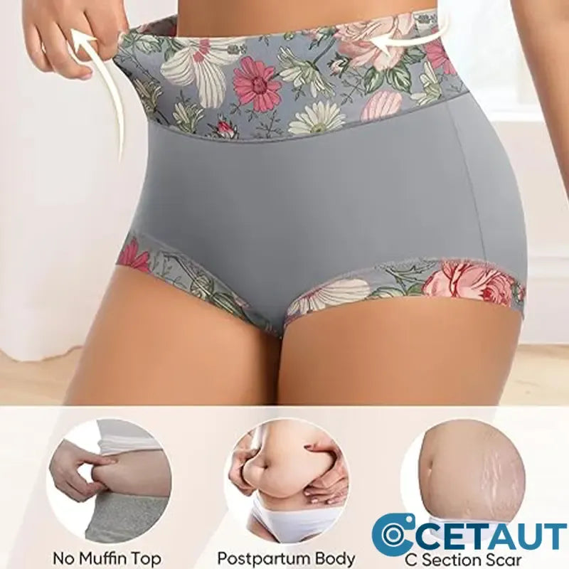 Women's High Waisted Cotton Briefs Set