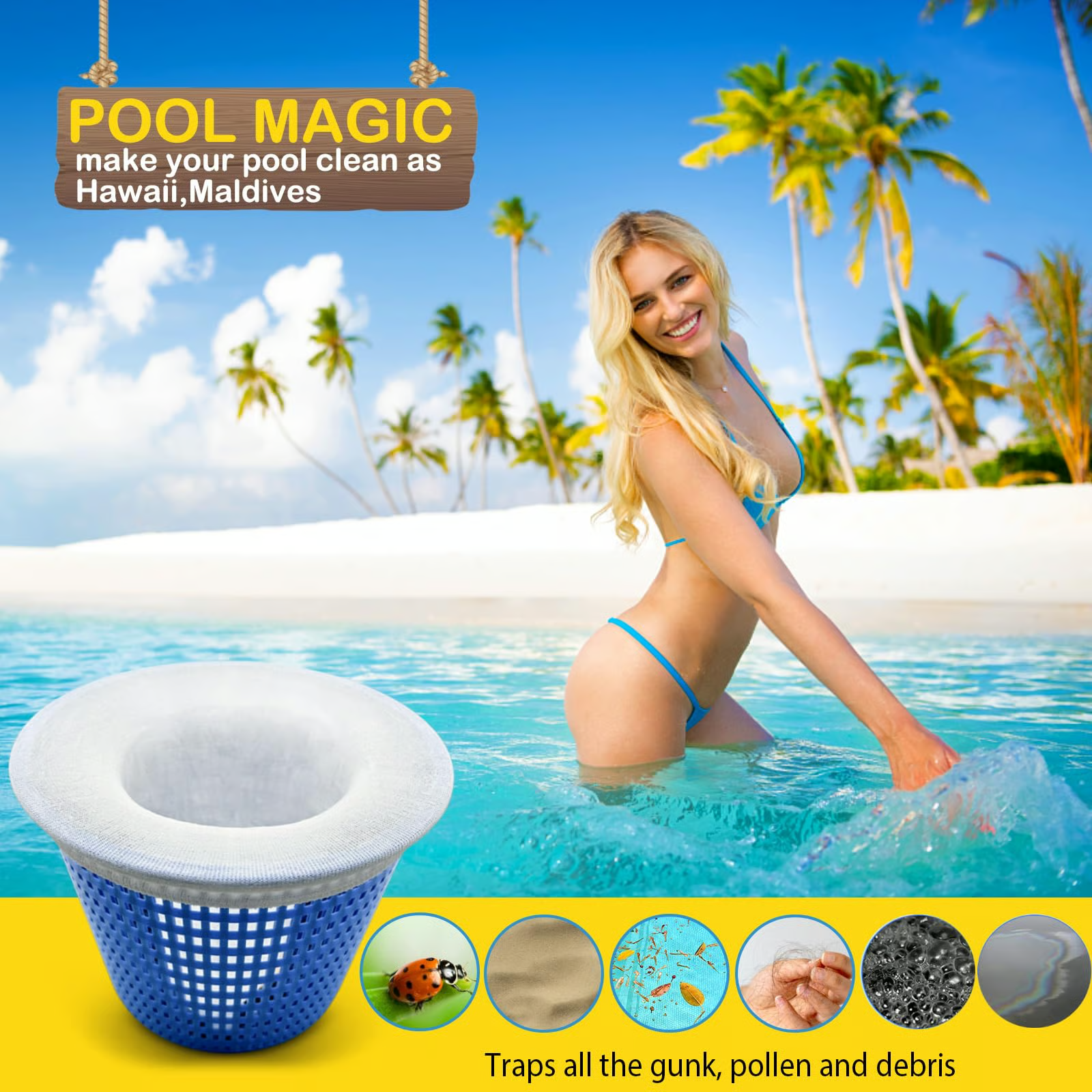 Pool Skimmer Socks for Skimmer Basket Clean 15 PCS