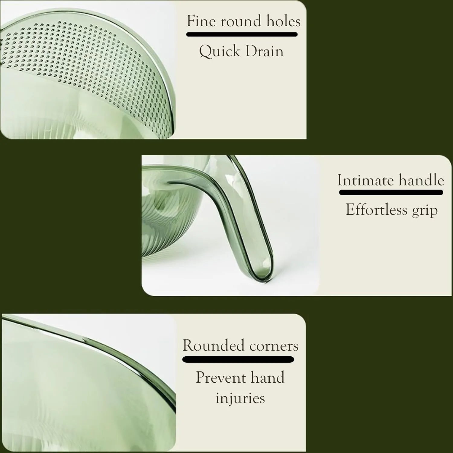 2 PCS 2-In-1 Multifunctional Rice Strainer