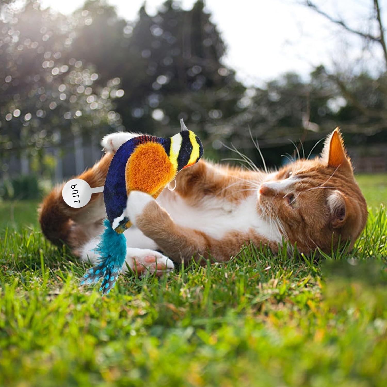 Plush Hanging Bird Cat Toy: Chirping, Feathered Fun to Relieve Boredom!