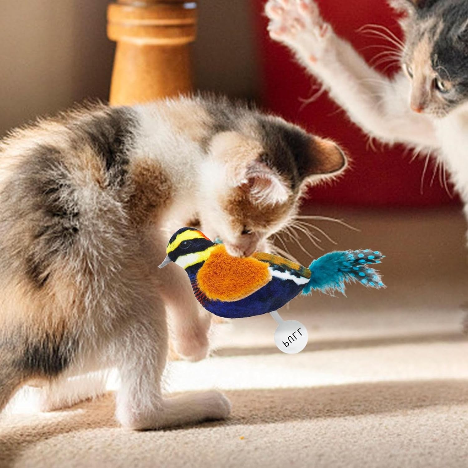 Plush Hanging Bird Cat Toy: Chirping, Feathered Fun to Relieve Boredom!