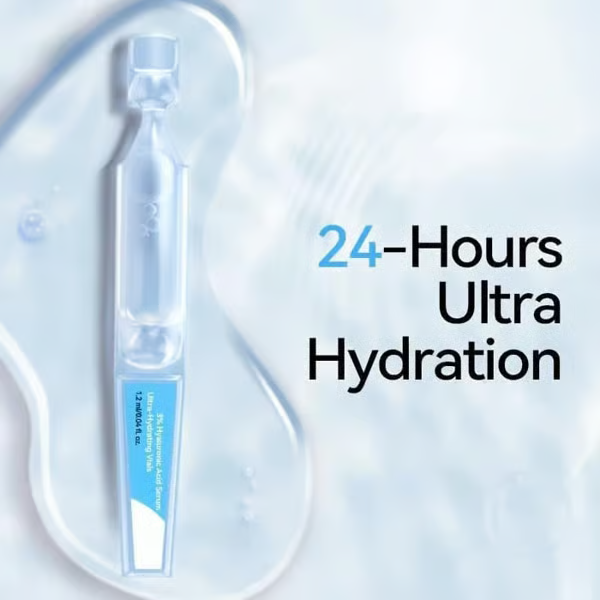 🔥Ultra-Hydrating Serum -Vegan | 3% Hyaluronic Acid Glass Skin Single-Use Vials Skincare Comfort