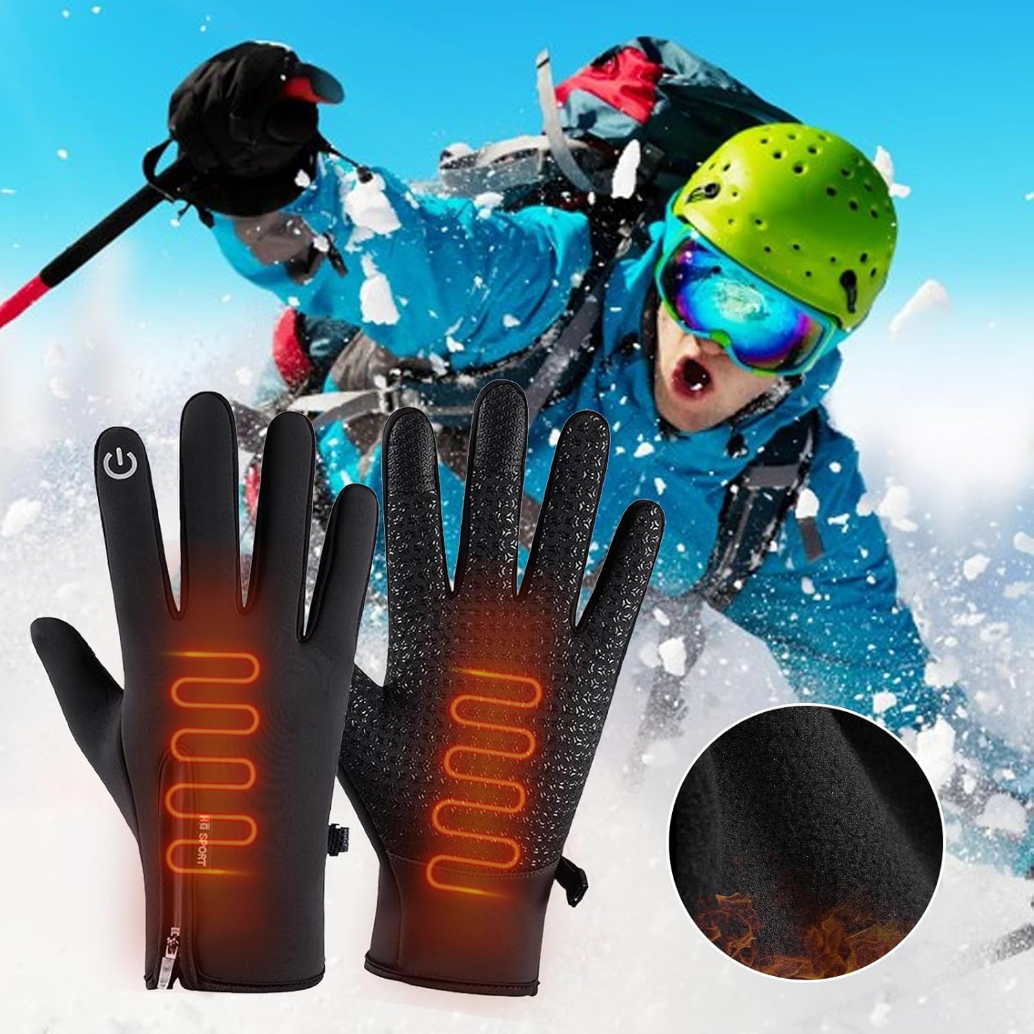 Rechargeable Heated Electric Touchscreen Gloves