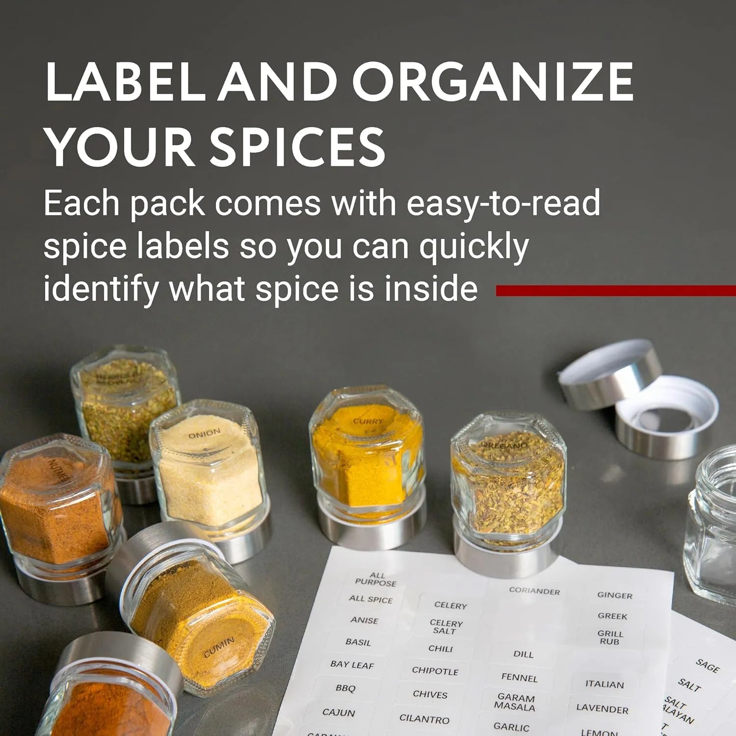 Magnetic Spice Jars for Refrigerator