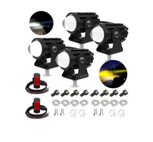 Mini LED Driving Lamps with Switch, Dual Color High Luminance Spotlight for Trucks