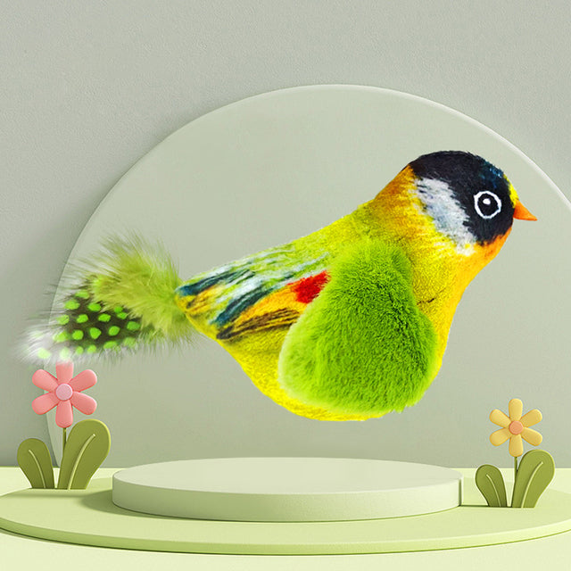 Plush Hanging Bird Cat Toy: Chirping, Feathered Fun to Relieve Boredom!