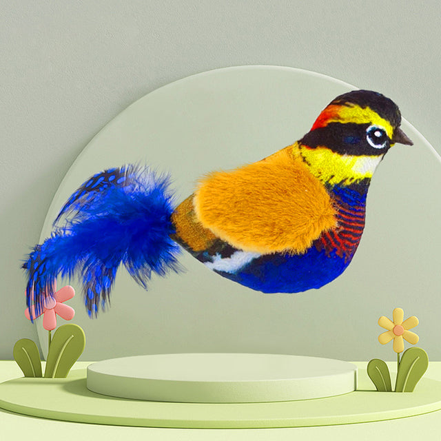 Plush Hanging Bird Cat Toy: Chirping, Feathered Fun to Relieve Boredom!