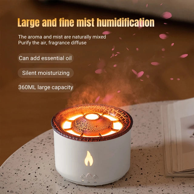 Volcano™ Aroma Diffuser: Flame Lamp & Humidifier for Essential Oils