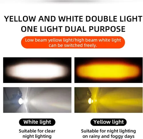 Mini LED Driving Lamps with Switch, Dual Color High Luminance Spotlight for Trucks