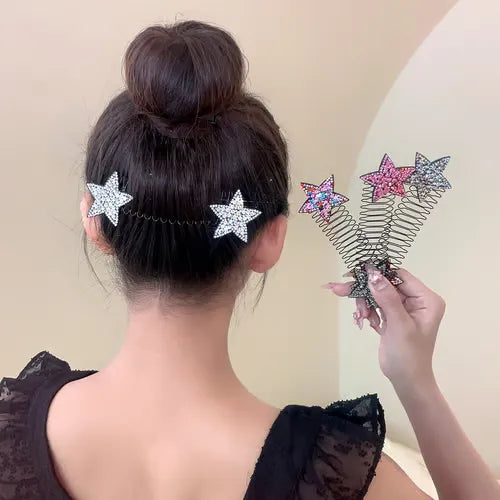 Rhinestone Star Broken Hair Comb