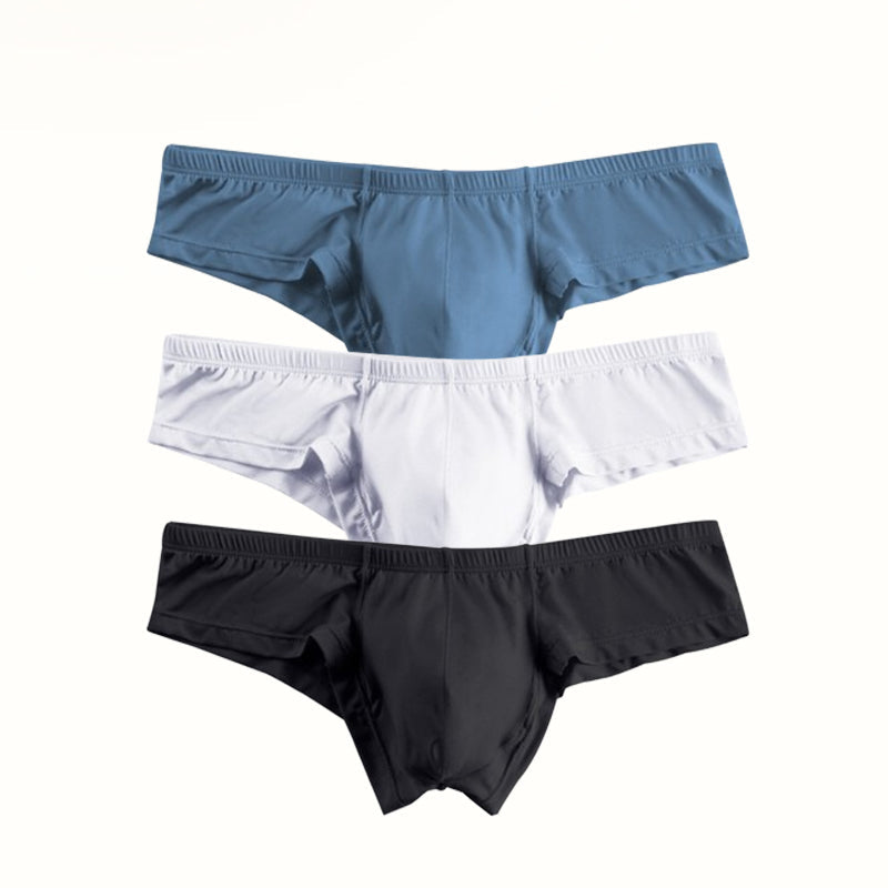 Solid Color Breathable Low Waist Men's Briefs