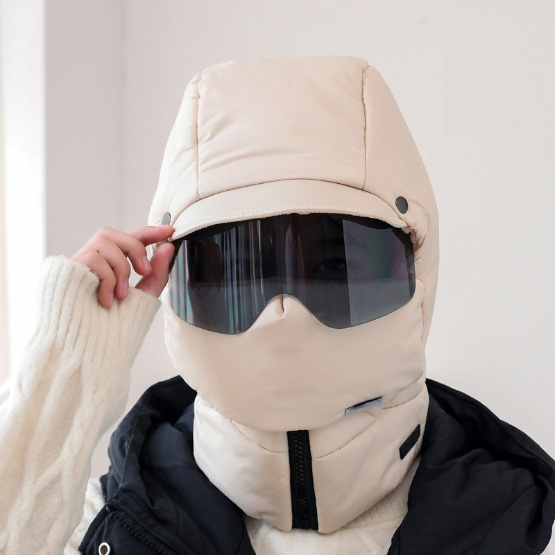 Windproof Outdoor Trapper Hat with Glasses