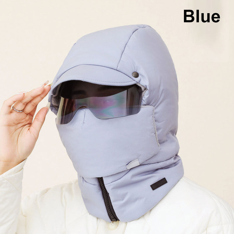 Windproof Outdoor Trapper Hat with Glasses