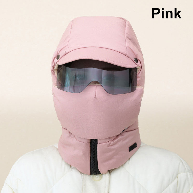 Windproof Outdoor Trapper Hat with Glasses