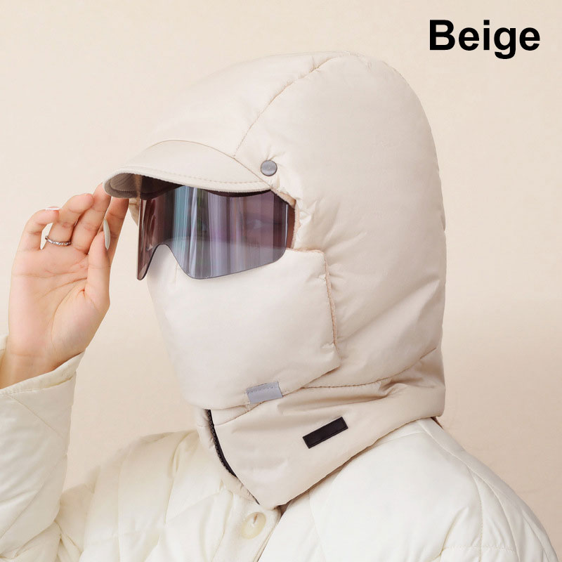 Windproof Outdoor Trapper Hat with Glasses