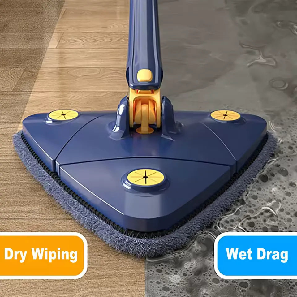 360° Rotatable Adjustable Cleaning Mop Extendable Triangle Mop with Long Handle Multifunctional Microfiber Wet and Dry Mop