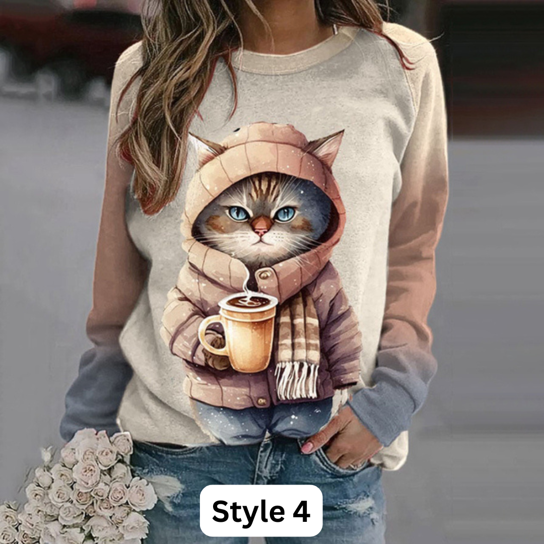 Cozy Winter Wonderland Cat Sweatshirt