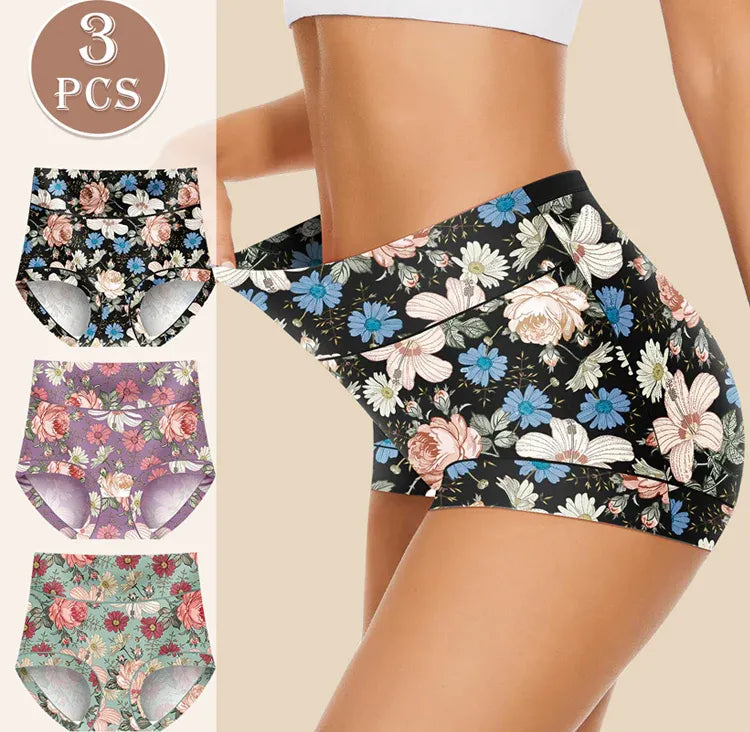 Women's High Waisted Cotton Briefs Set