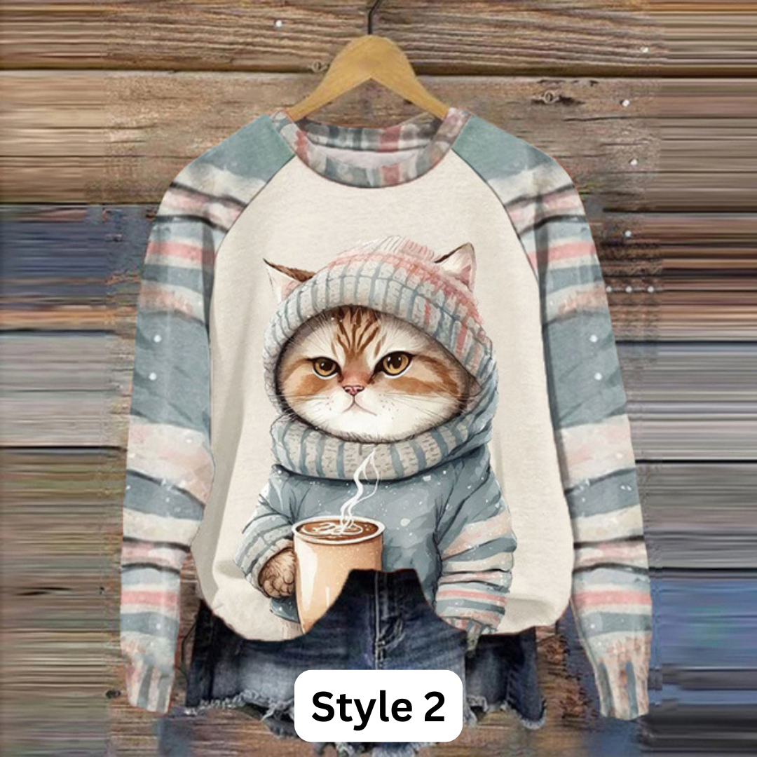 Cozy Winter Wonderland Cat Sweatshirt