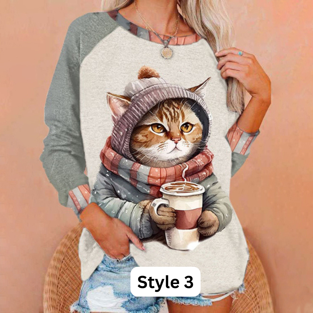 Cozy Winter Wonderland Cat Sweatshirt