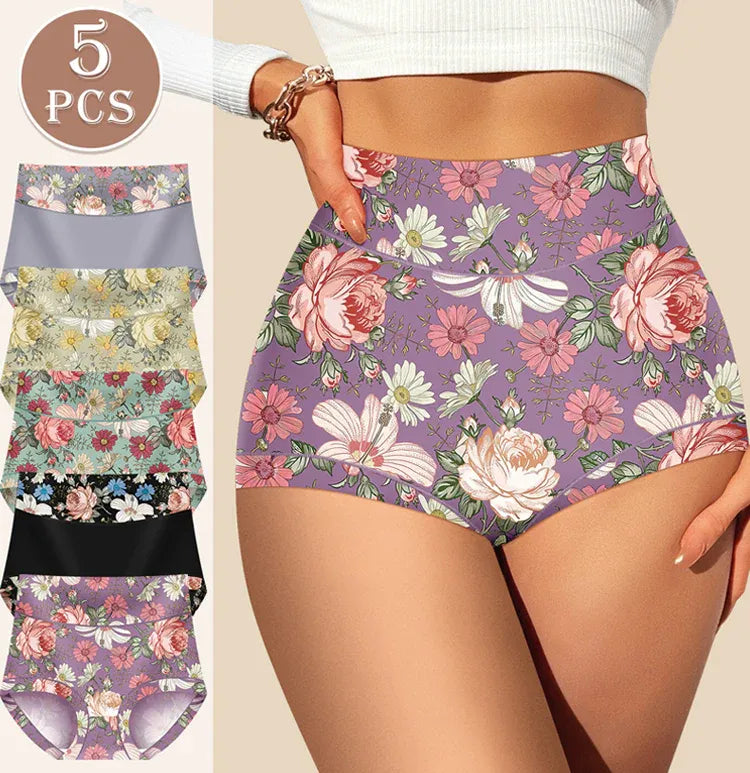 Women's High Waisted Cotton Briefs Set