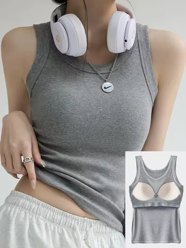 Astronomical white top with built-in bra for women