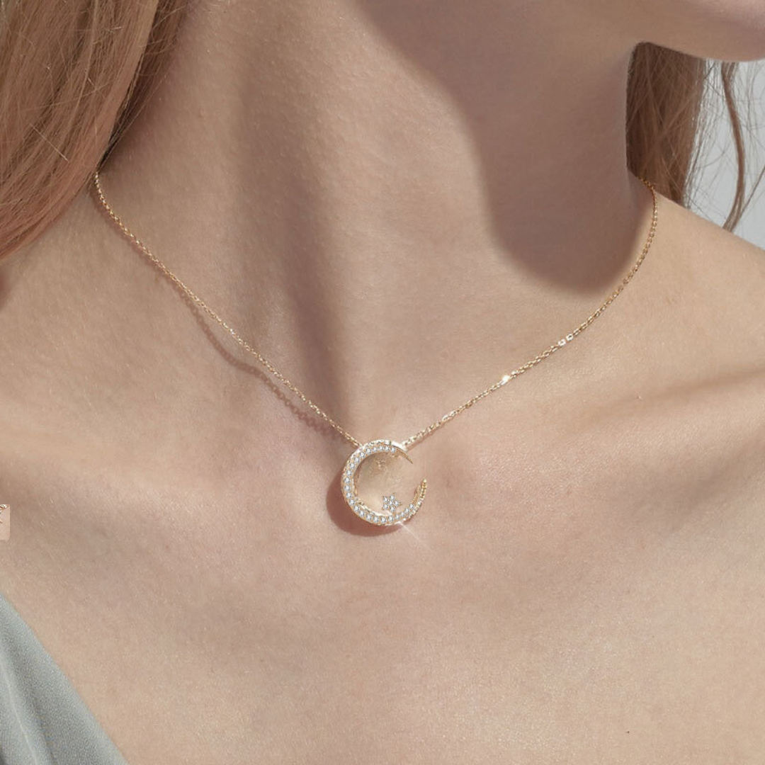 💕Sparkling Nights: 🌙✨Moon Star Necklace