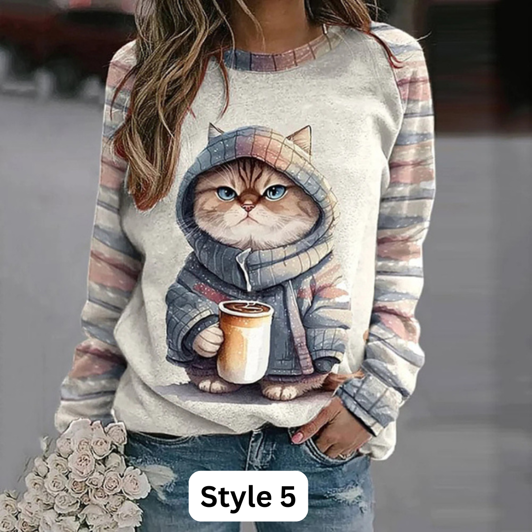 Cozy Winter Wonderland Cat Sweatshirt