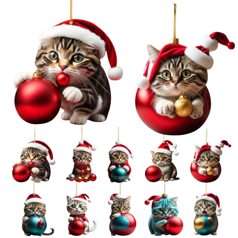 🔥 Hot Sale - Christmas Tree Cat Ornaments ✨ Hanging Cat Decorations