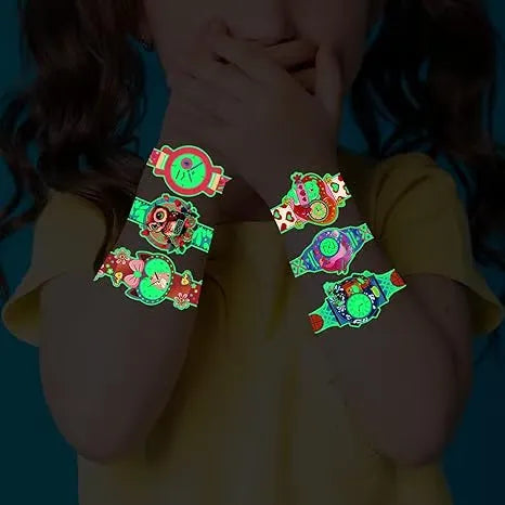 Luminous Watch Tattoos for Kids - Glow-in-the-Dark Fun!