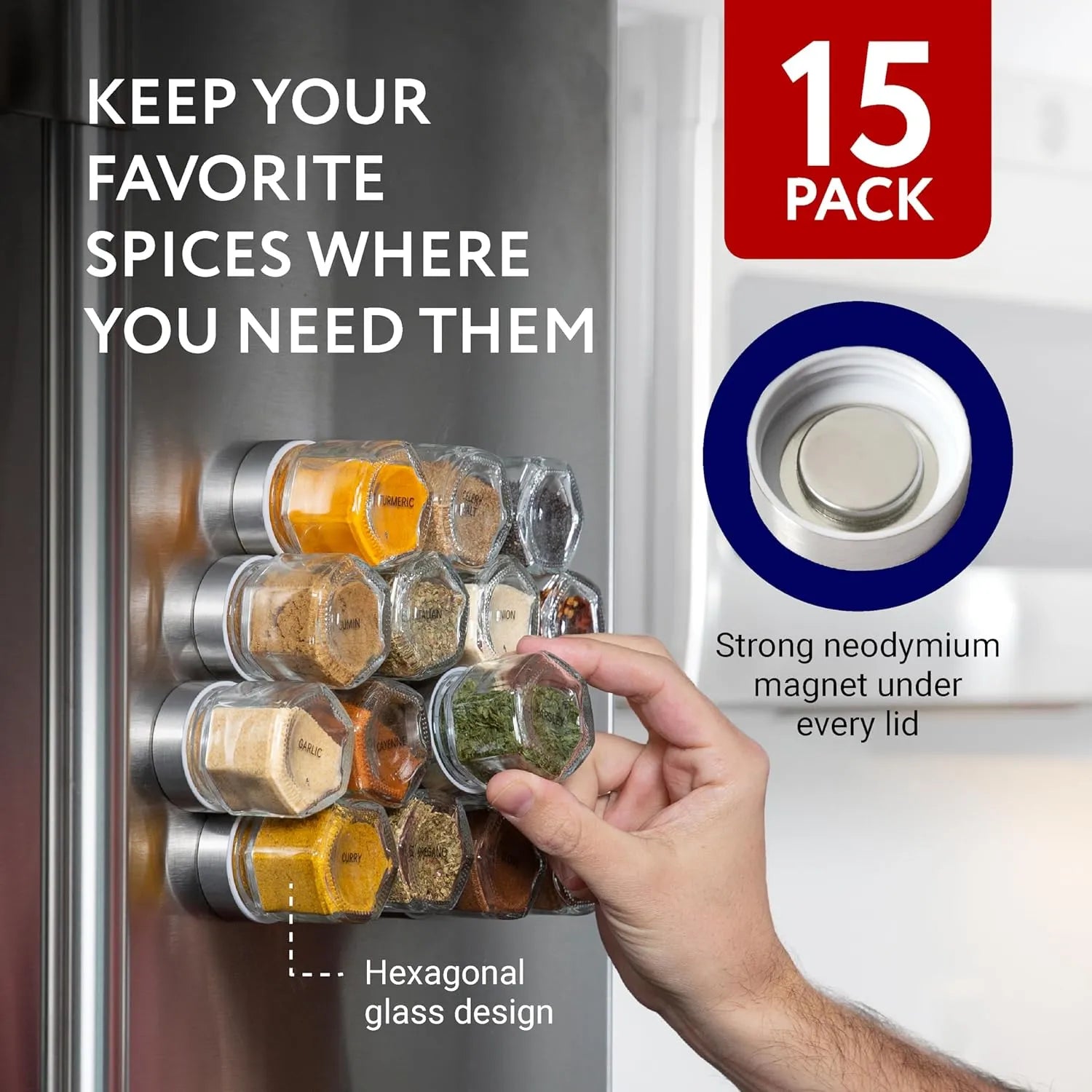 Magnetic Spice Jars for Refrigerator