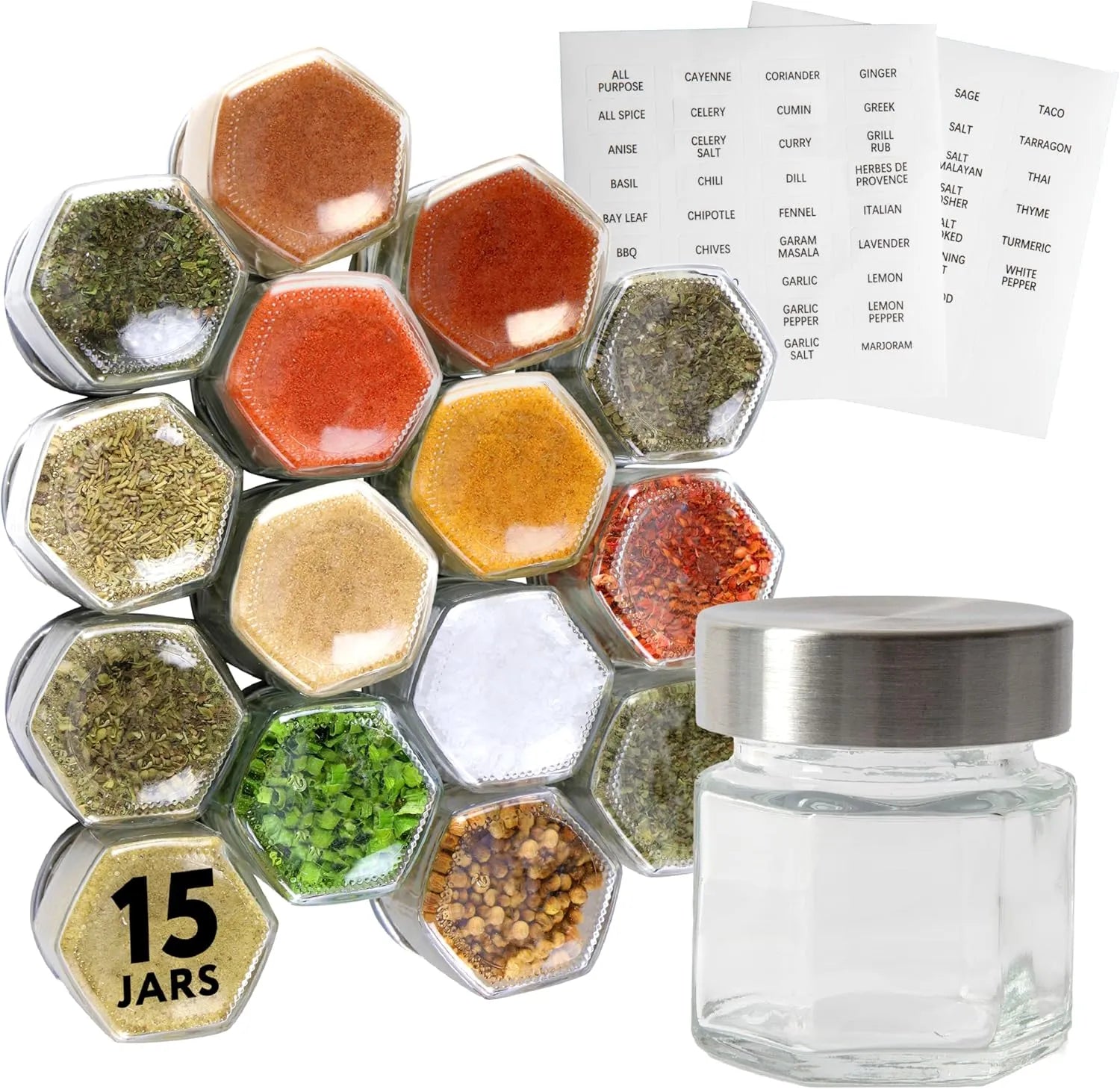 Magnetic Spice Jars for Refrigerator