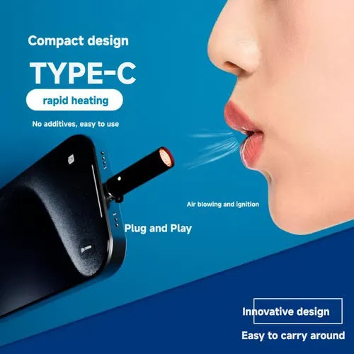 Type-C Phone Plug-In Lighter – Instant Windproof Flame in Your Pocket