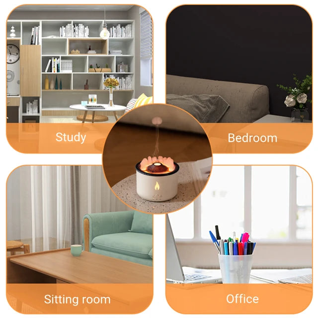 Volcano™ Aroma Diffuser: Flame Lamp & Humidifier for Essential Oils