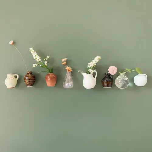 Cute Plant Ceramic Vase Fridge Magnets