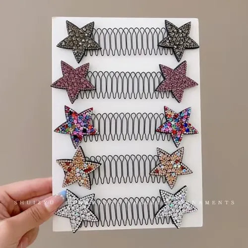Rhinestone Star Broken Hair Comb