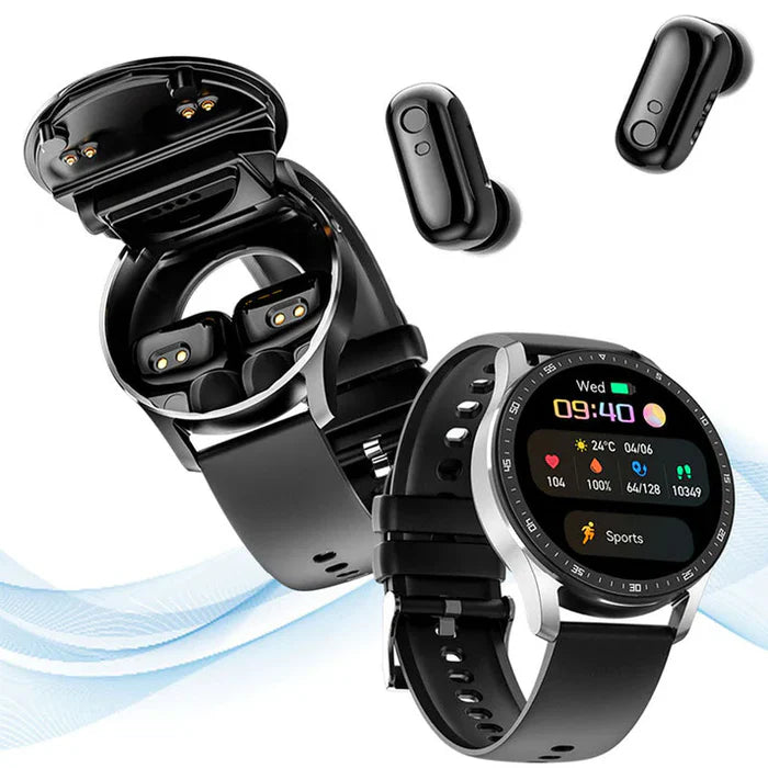 SmartwatchBuds 2-in-1: Your Smartwatch and Earbuds in One! Compatible with iOS and Android!