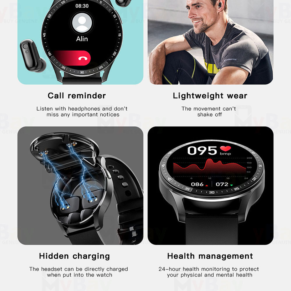 SmartwatchBuds 2-in-1: Your Smartwatch and Earbuds in One! Compatible with iOS and Android!