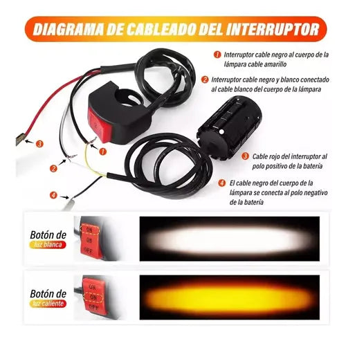 Mini LED Driving Lamps with Switch, Dual Color High Luminance Spotlight for Trucks